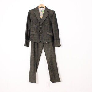 Antonio D'errico Suit 'Harris Tweed' Black Gold 2 Piece Womens Suit
